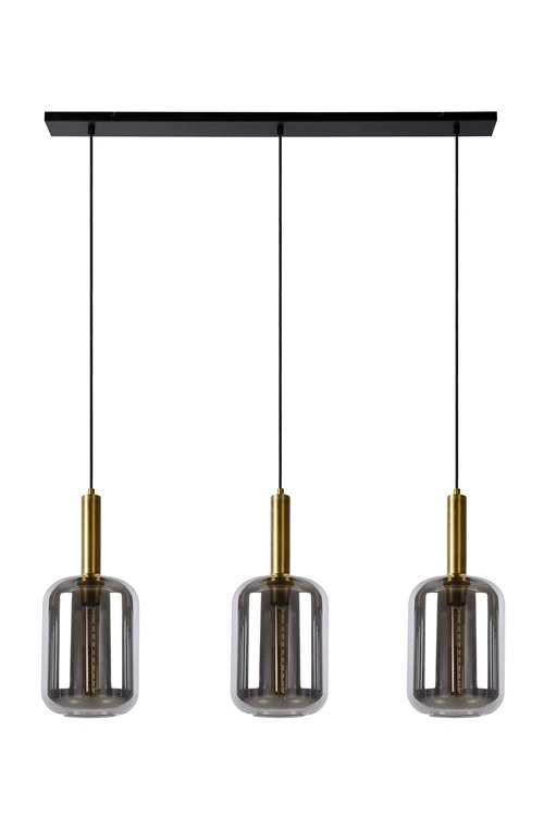 Lucide JOANET - Pendant light - 3xE27 - Smoke Grey - turned off